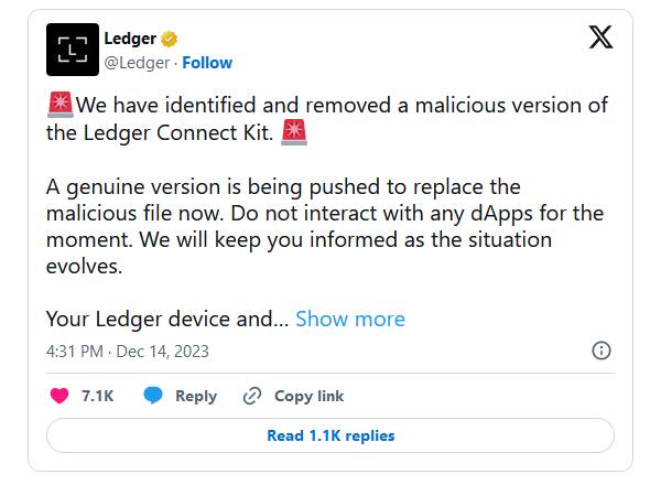 A letter from Ledger Chairman & CEO Pascal Gauthier Regarding Ledger Connect Kit Exploit | Ledger