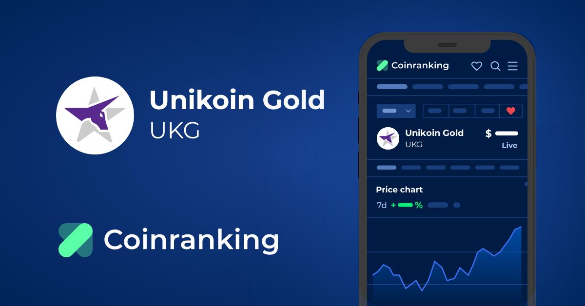 Unikoin Gold price now, Live UKG price, marketcap, chart, and info | CoinCarp