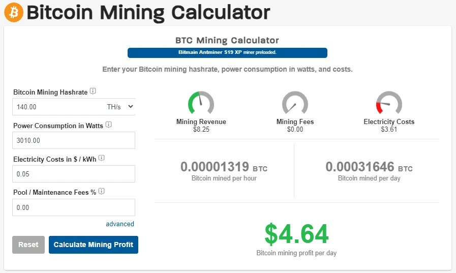 BTC Mining Calculator – BT-Miners