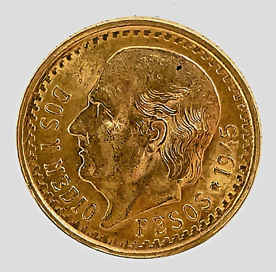 Pre-Owned Mexican Dos Y Medio Pesos Gold Coin | Out Of Stock | Atkinsons Bullion