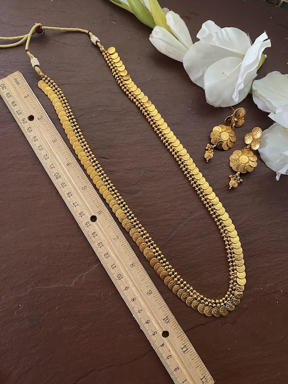 Lakshmi Coin Design Gold Necklace For Traditional Wear NCKN