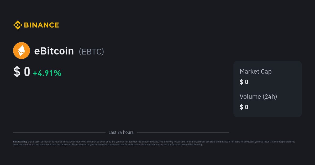 eBitcoin price now, Live EBTC price, marketcap, chart, and info | CoinCarp