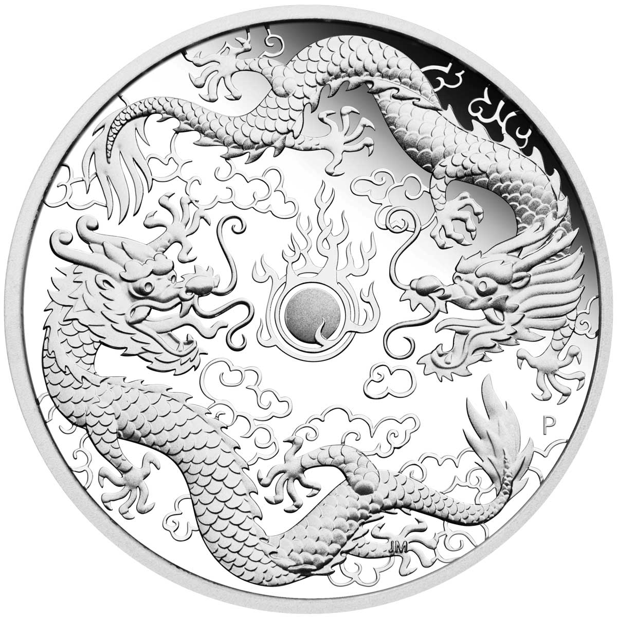 1 oz $1 AUD Australian Silver Double Dragon Coin BU (In Capsule) | European Mint