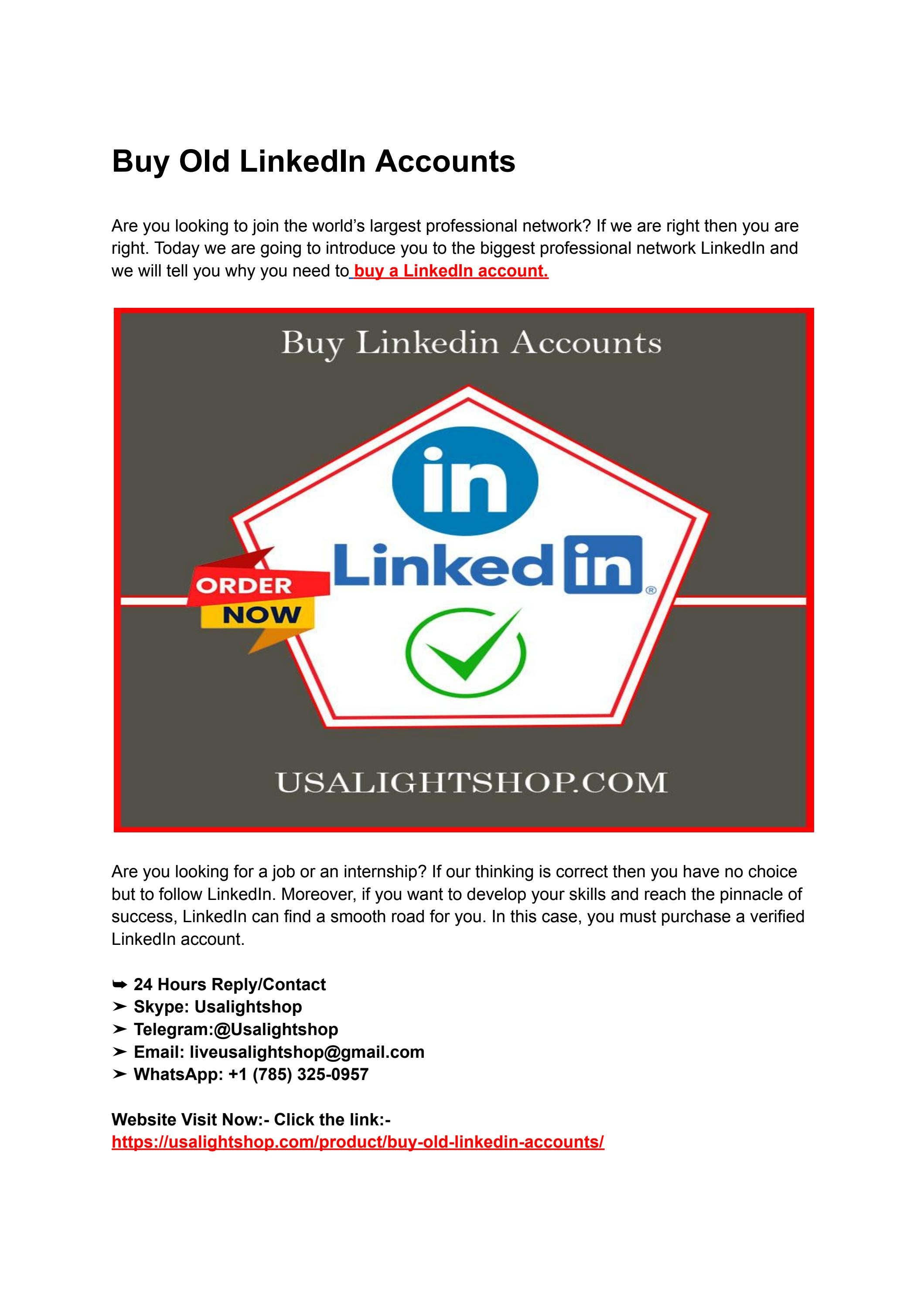 Buy Linkedin Accounts from $ | Accsmarket
