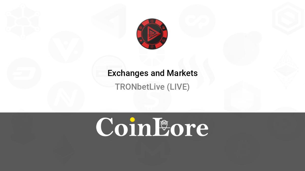 TRONbetLive Price Today - LIVE Coin Price Chart & Crypto Market Cap