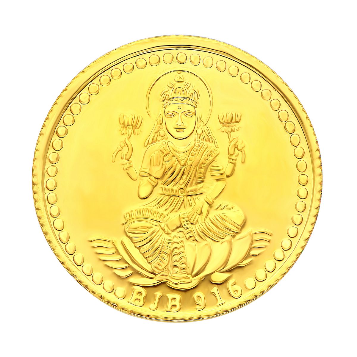 Goddess Lakshmi 2 Gram Yellow Gold Coin