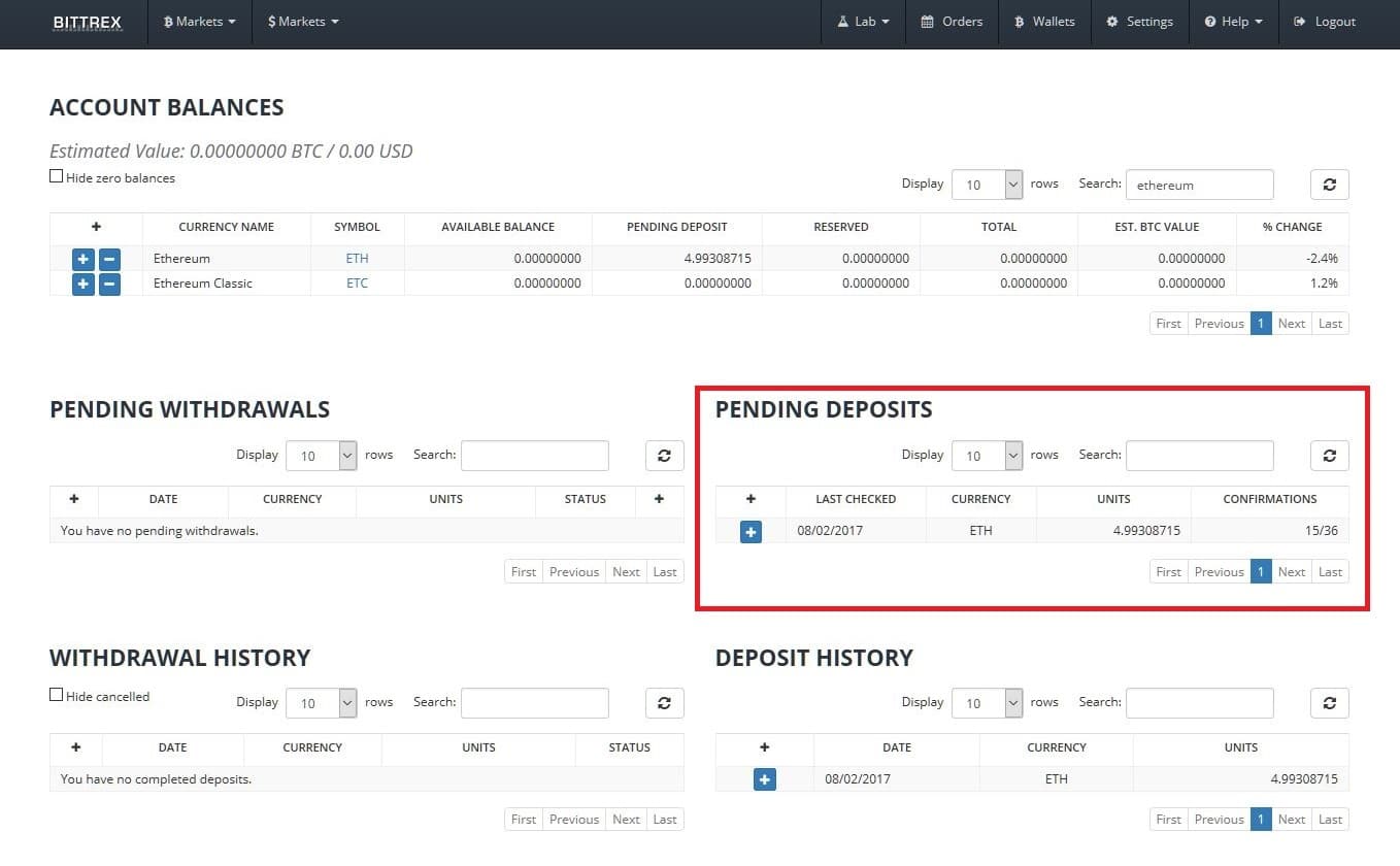 Withdrawal - Bittrex to Daedalus - How Long? - Community Technical Support - Cardano Forum