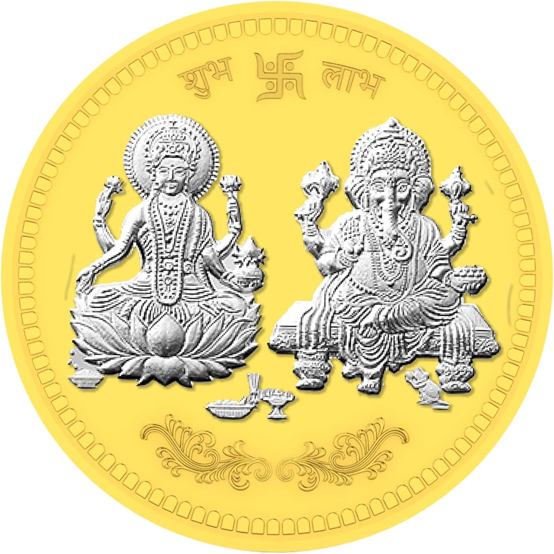 G Ganesh Lakshmi Silver Coin | Raj Jewels