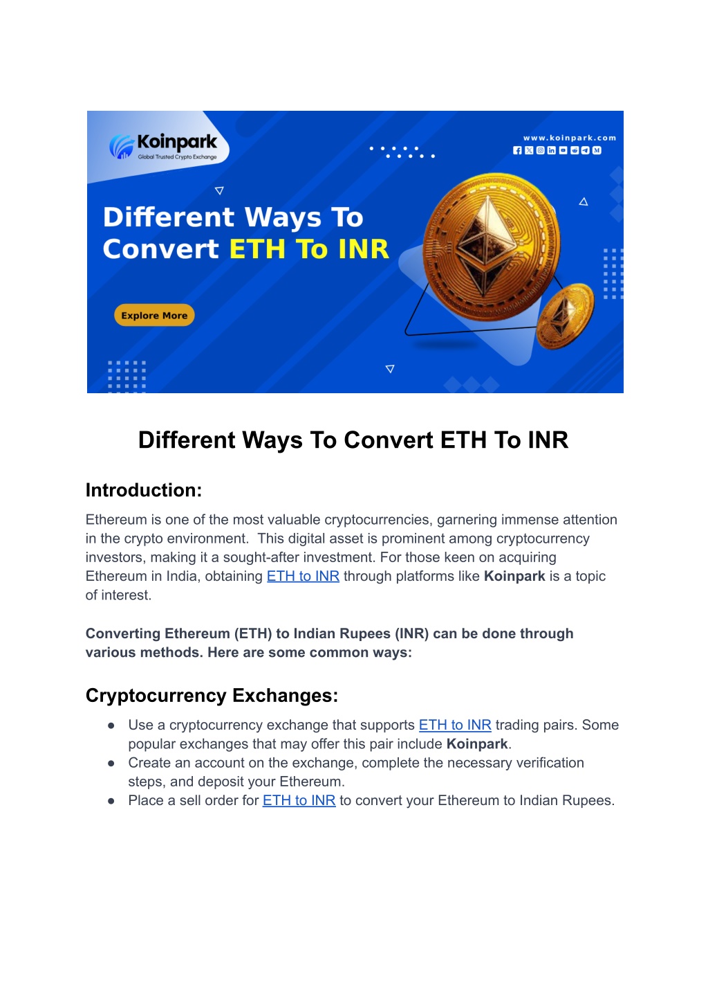 ETH to INR Converter | Ethereum to Indian Rupee Exchange Rates