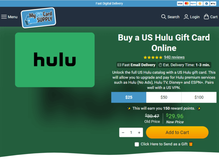 Your payment options | Hulu Help Center