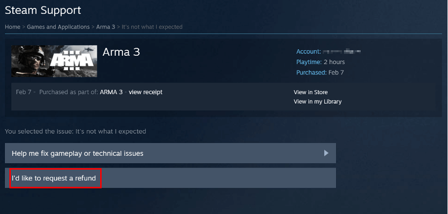 How to refund a Steam game