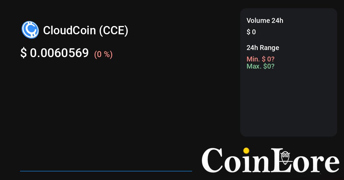 CloudCoin Price Today - CCE Coin Price Chart & Crypto Market Cap