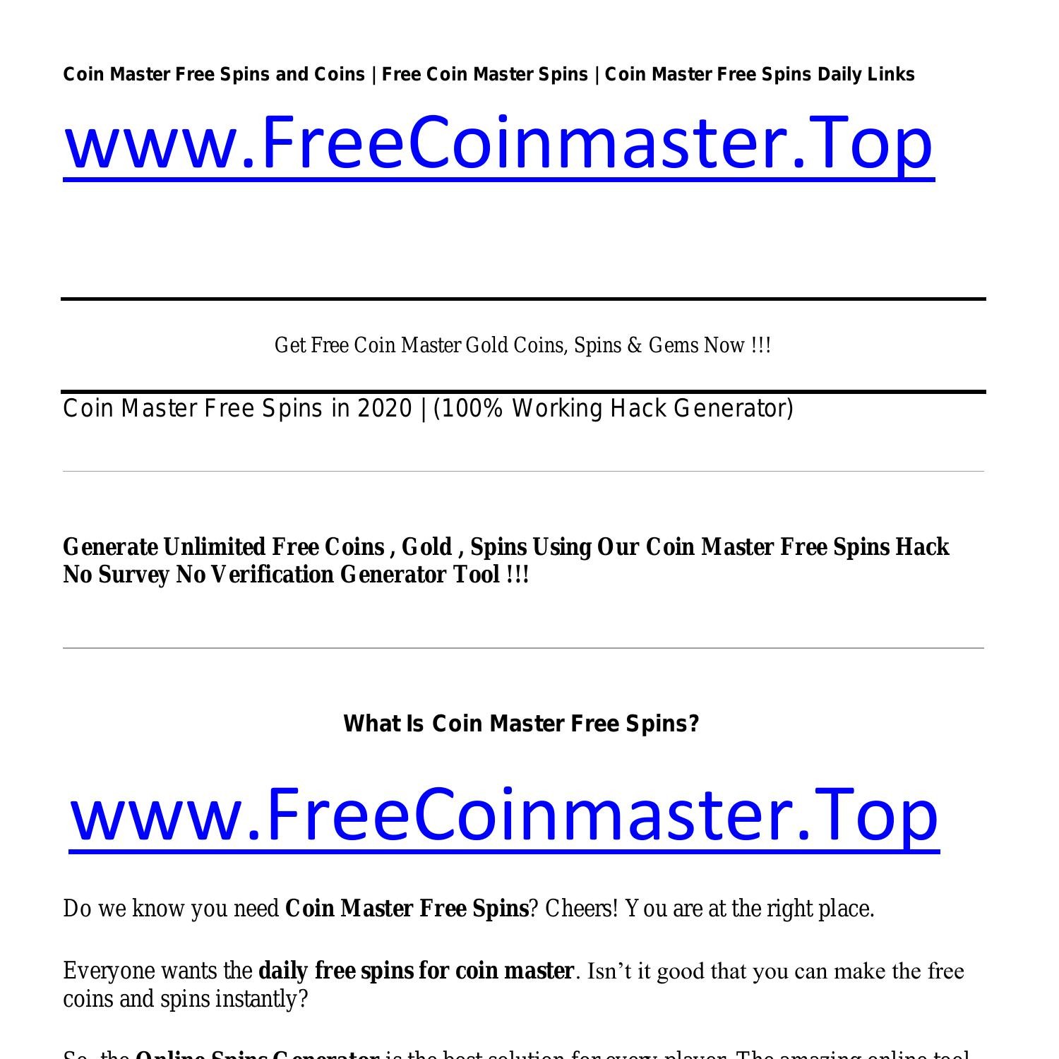 #CoinMaster Free Spins Link Today | Coin master hack, Spinning, Masters gift