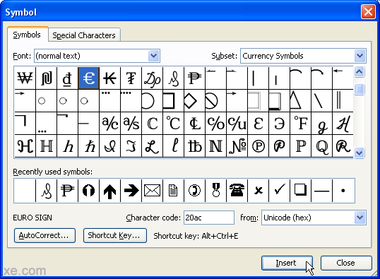 Currency symbols in Unicode and a keyboard layout for them