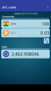 Convert Bitcoins (BTC) and Ghanaian Cedis (GHS): Currency Exchange Rate Conversion Calculator