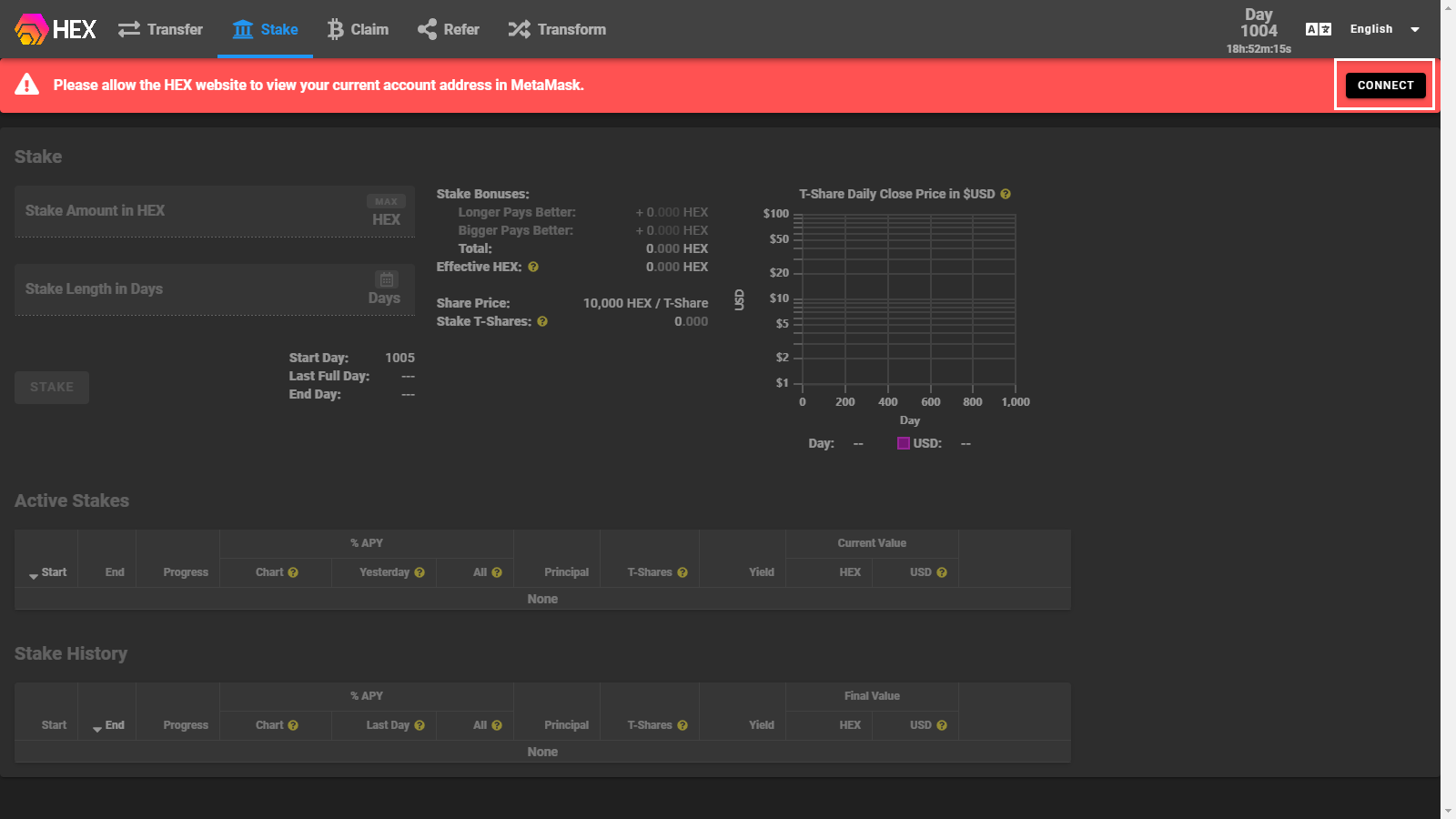 HEX (HEX) Staking Rewards Calculator