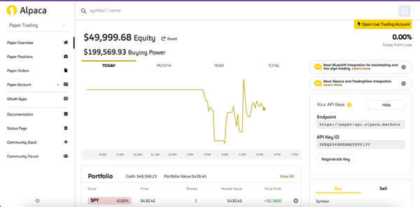 Alpaca - Developer-First API for Trading