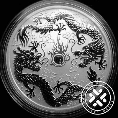 1oz Silver BU Coin - Australia Double Dragon