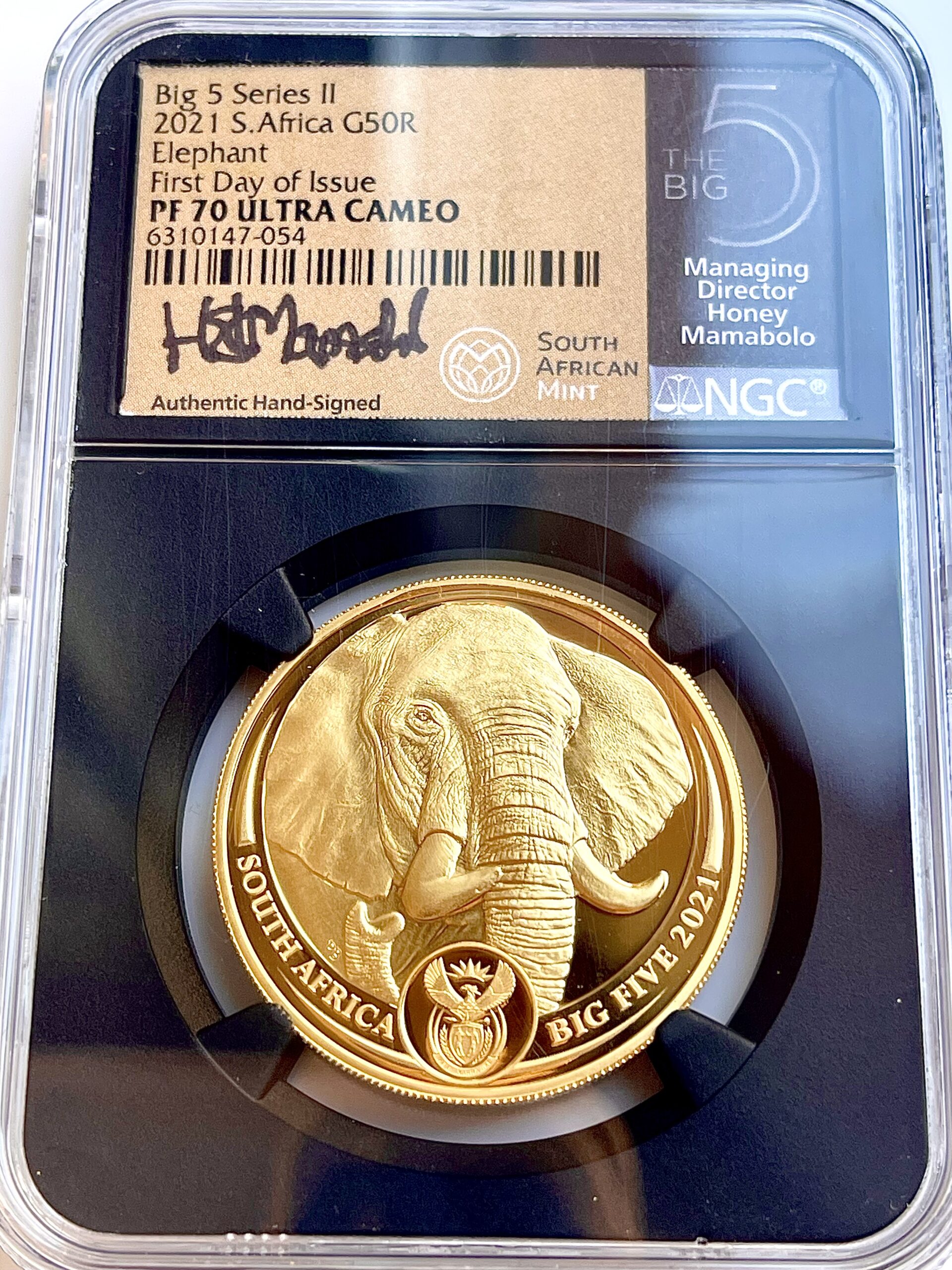 1 oz South African Elephant Big 5 Series Gold Coin | Tavid - Kuld & Hõbe