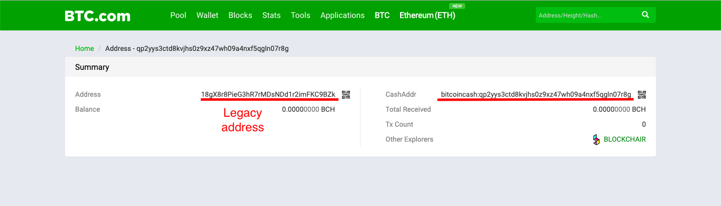 Cashaddr (bech32) to legacy address format convertor for Bitcoin Cash
