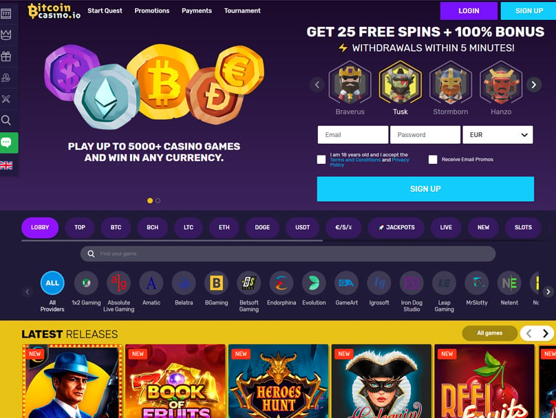 BitcoinCasino Review 25 Free Spins & % Deposit Bonus