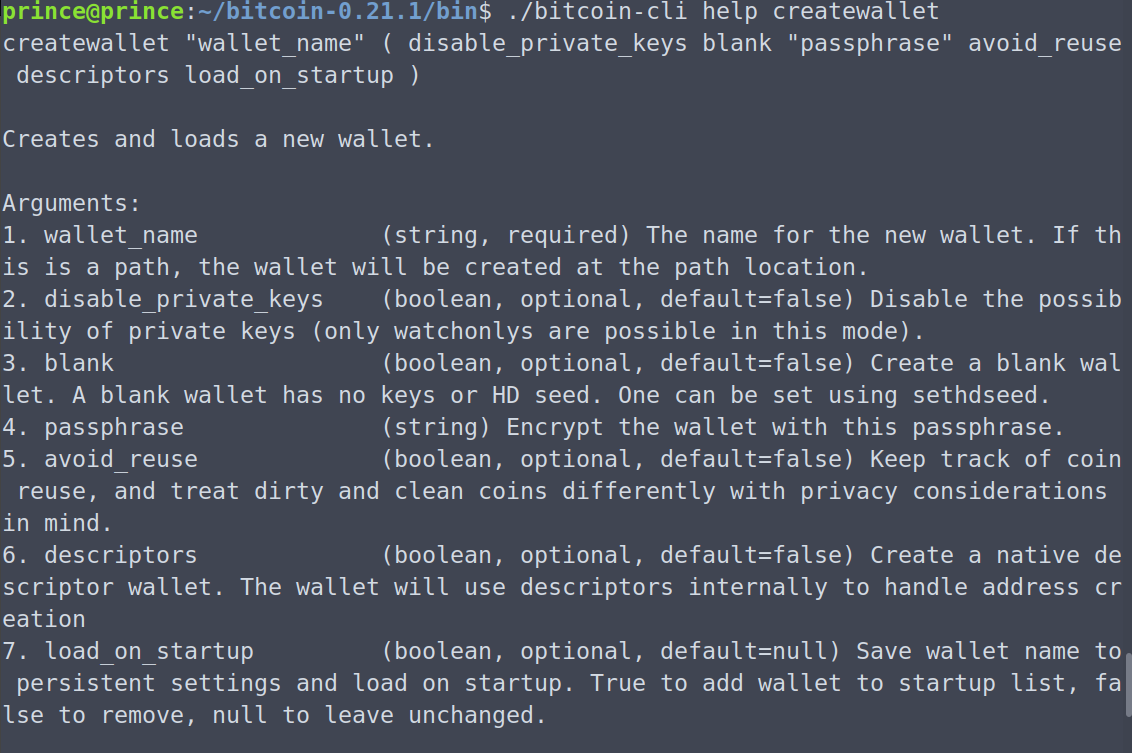 bitcoin-cli Wallet Commands