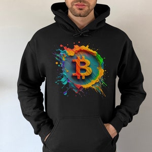 Bitcoin With Half Orange Bull Head Hoodie – Crypto Wares