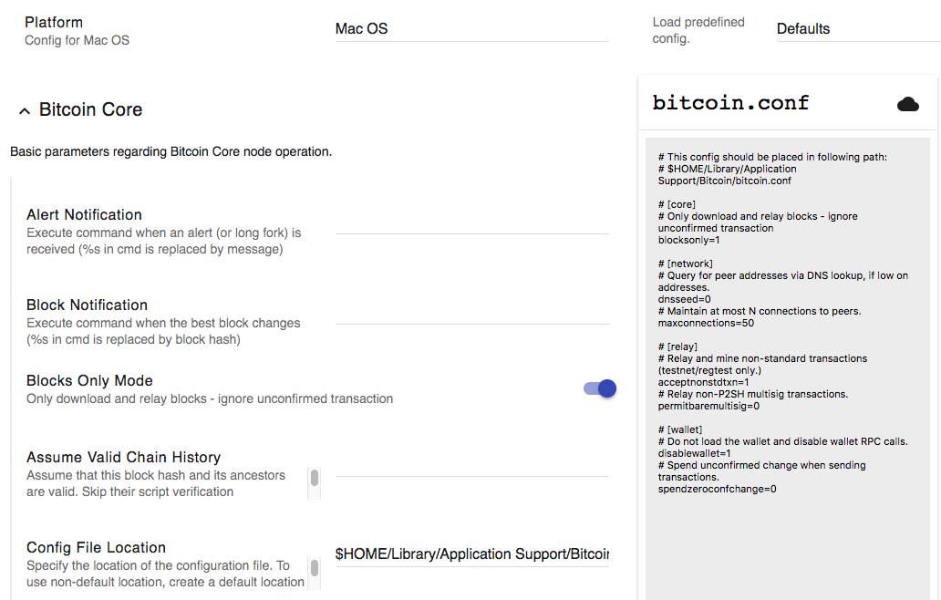 bitcoin Tutorial => Node Configuration