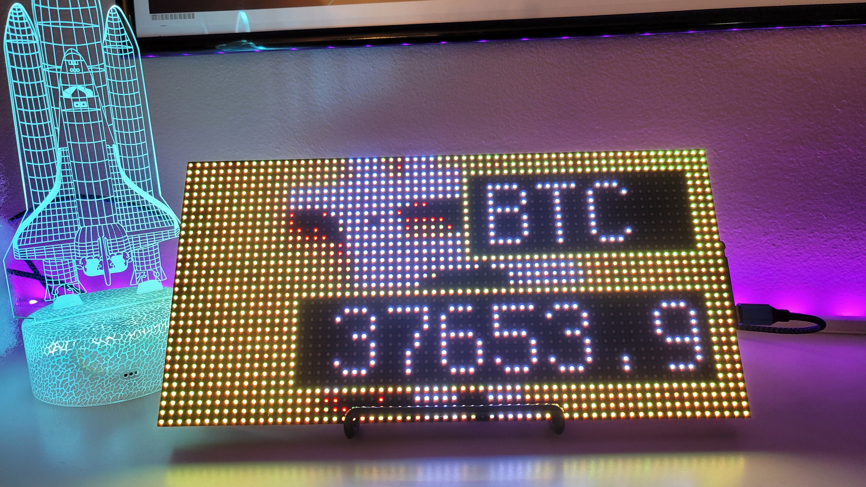 CRYPTOCURRENCY COIN STOCKS Price Ticker Matrix WiFi LED Display Bitcoin Stocks $ - PicClick