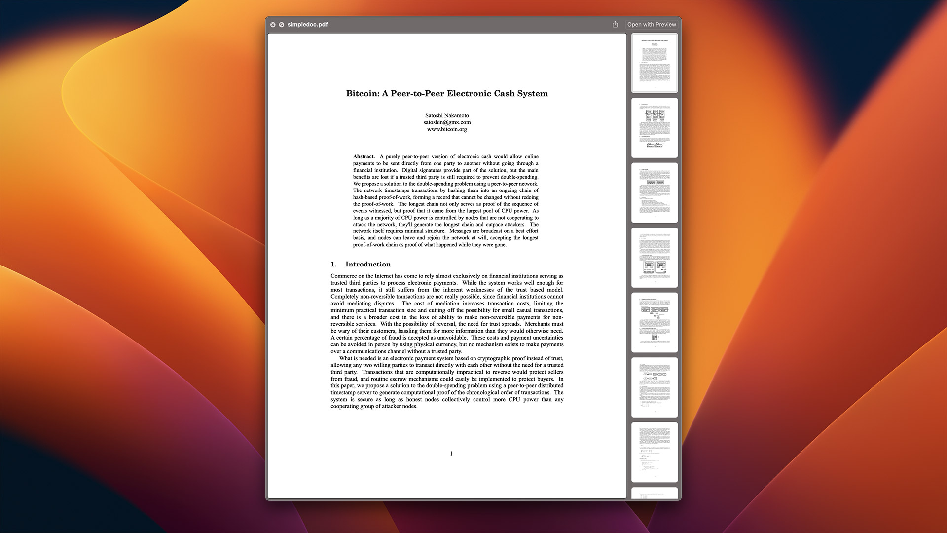 The Bitcoin Whitepaper is Hidden in MacOS