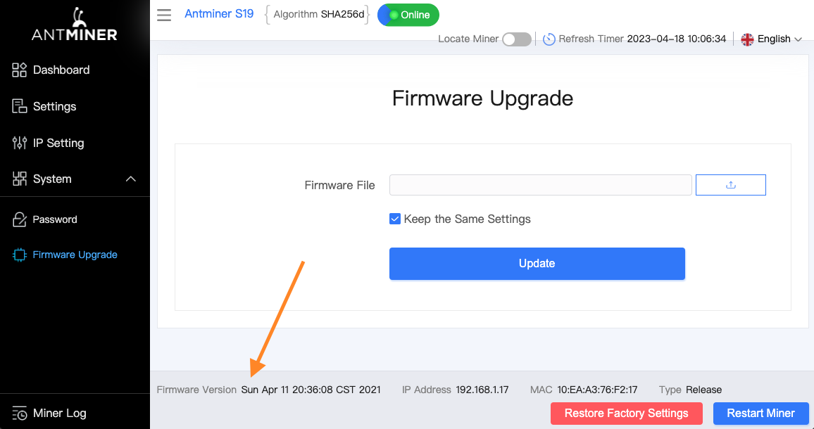 How to upgrade Antminer firmware? | NiceHash