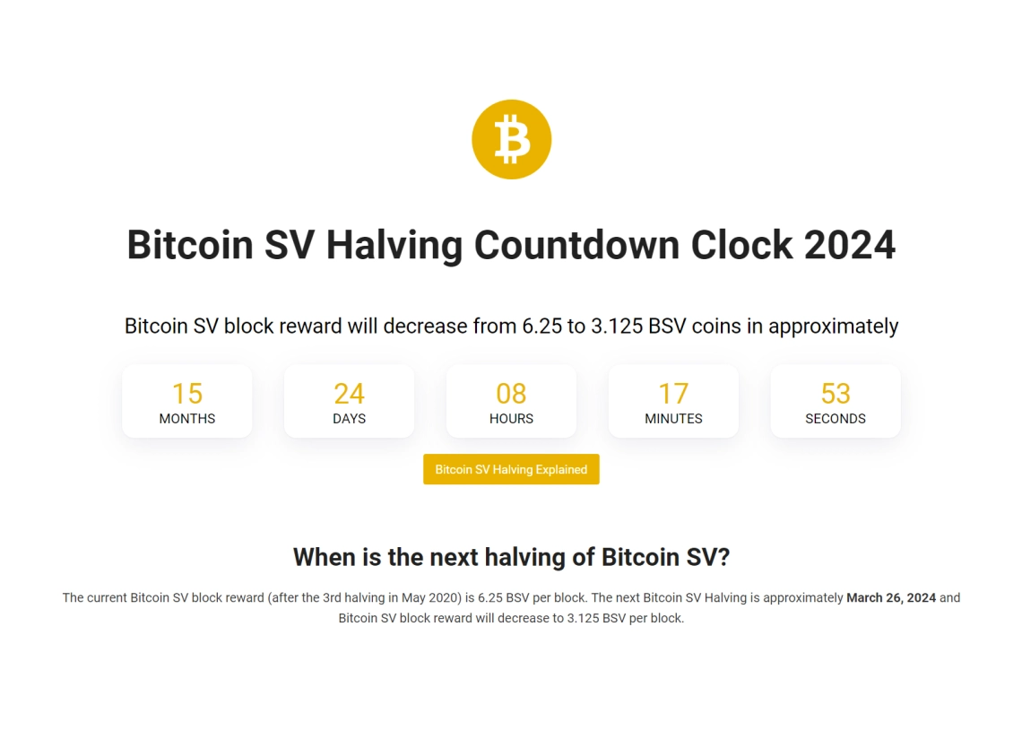 Bitcoin Cash Halving Countdown (Bitcoin Cash Halving Dates and Prices History)