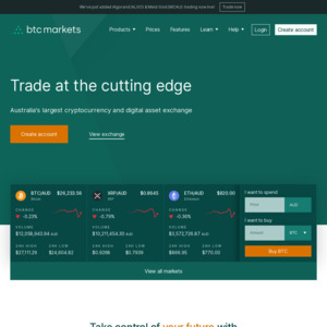 BTC Markets Crypto Prices, Trade Volume, Spot & Trading Pairs