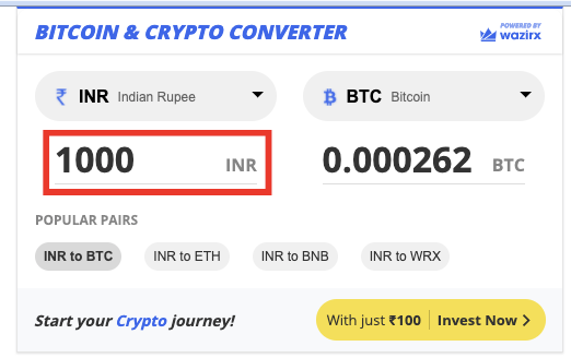 Convert BTC to INR - Bitcoin to Indian Rupee Converter | CoinCodex
