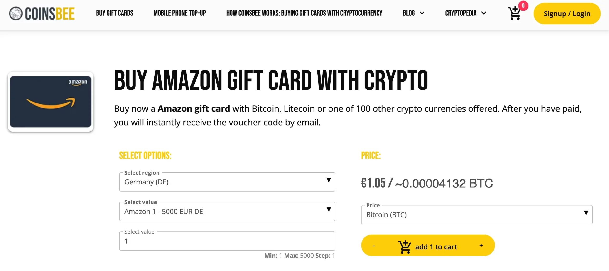 Buy Bitcoin with Amazon Gift Cards | Sell Amazon Gift Card to Crypto Instantly | CoinCola