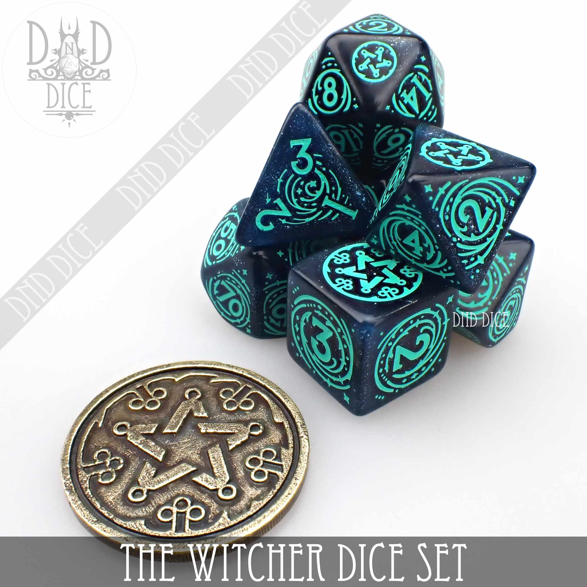 Q Workshop - The Witcher Dice Set Yennefer - The Obsidian Star Dice Set With Coin | Good Games