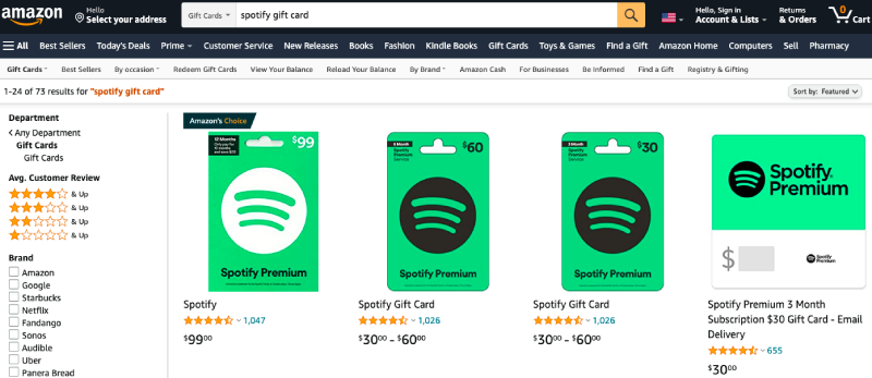 Buy £10 Spotify Gift Card (or eGift) - Asda