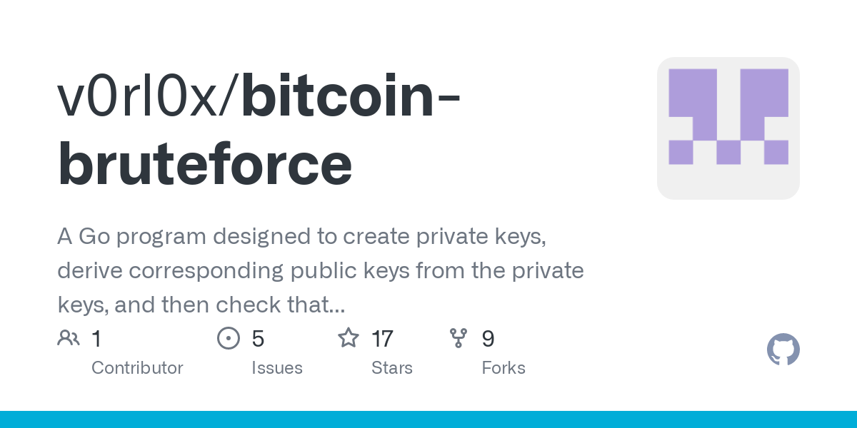 bitcoin-wallet-brutefroce · GitHub Topics · GitHub