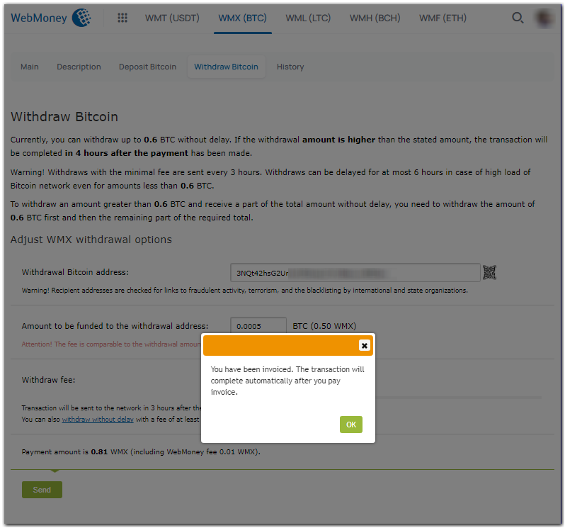 Withdrawal funds from WM purse to cryptocurrency - WebMoney Wiki