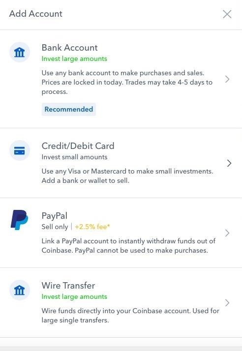 Coinbase now lets US users pay for cryptocurrency through a PayPal account