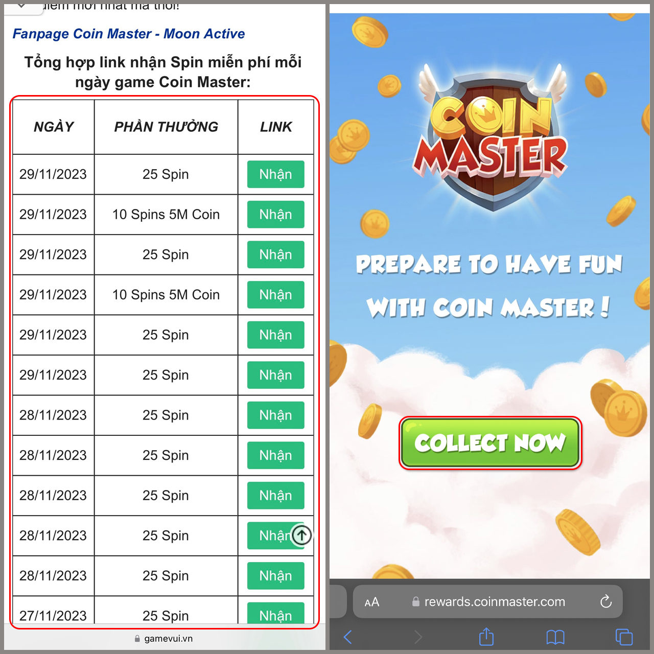 Free Coin Master Spins Links for March 