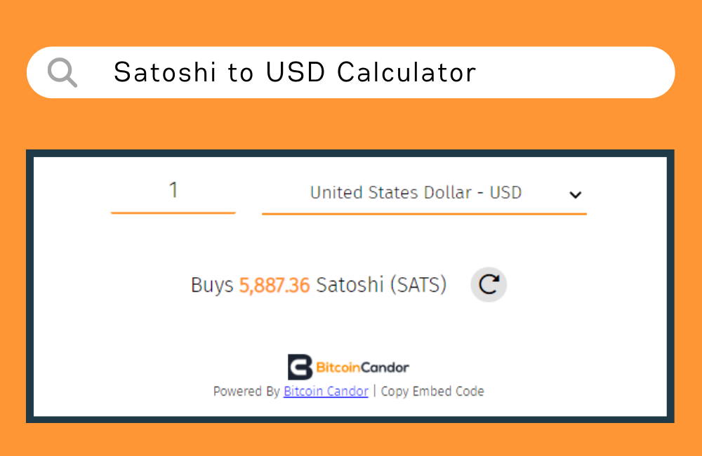 Convert Satoshi to USD Dollar and USD to Satoshi
