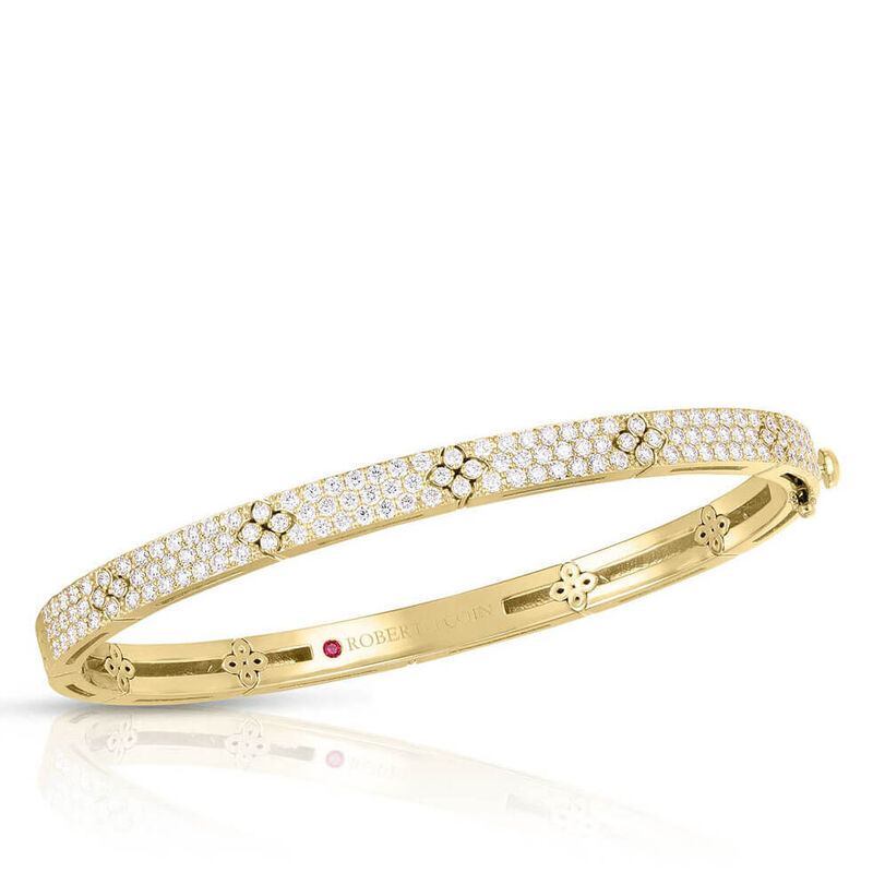 Roberto Coin 18ct Yellow Gold Diamond Love in Verona Bangle - R.L. Austen | R.L. Austen