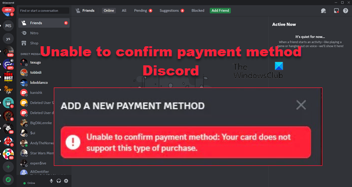 SOLVED: Unable To Confirm Payment Method Discord Nitro 