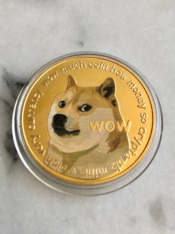 Gold Color Dogecoin Doge Coin Physical Commemorative Collectors