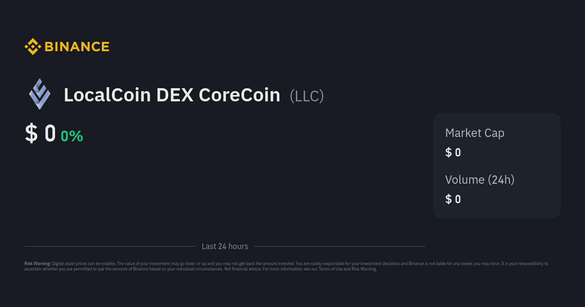 LocalCoin DEX CoreCoin price today, LLC to USD live price, marketcap and chart | CoinMarketCap