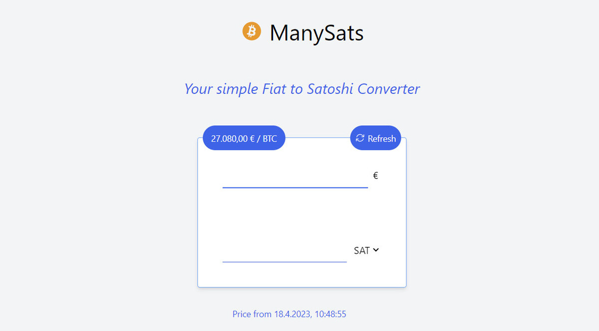 Convert Satoshi to EUR Euro and EUR to Satoshi