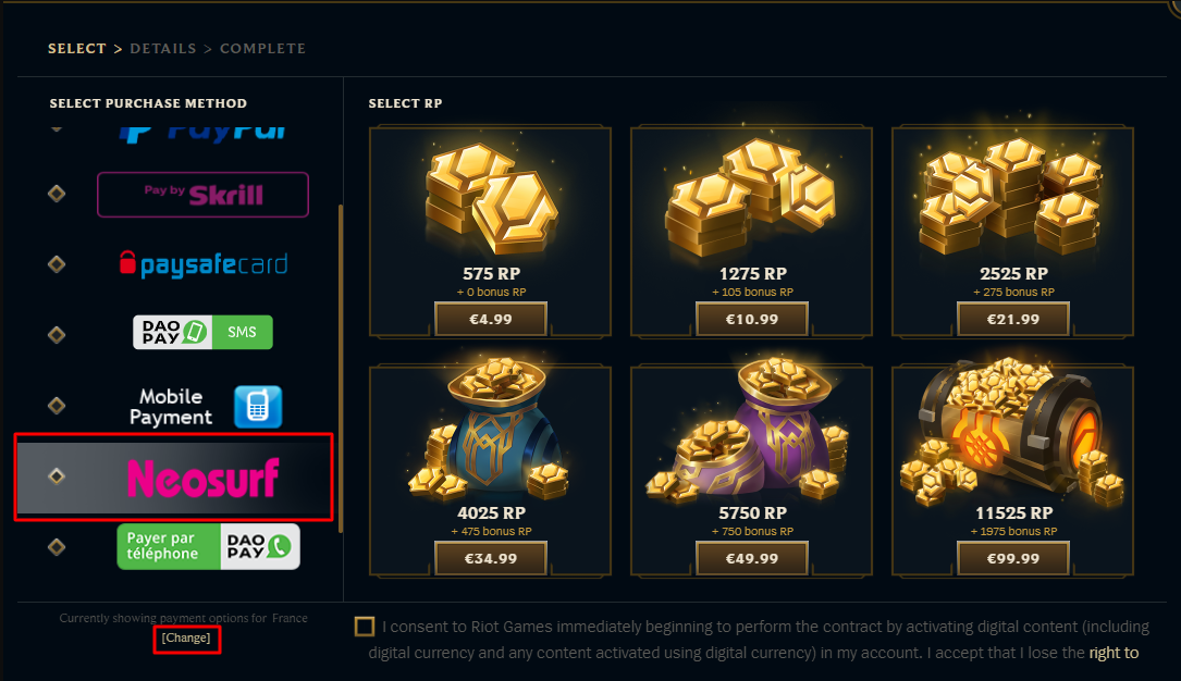 Buy League of Legends Riot Points Compare Prices