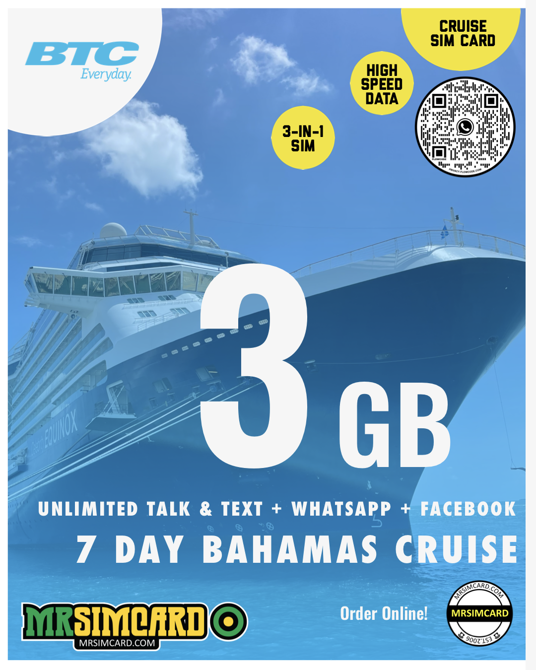 BTC Bahamas 7 Day Unlimited Sim - 3GB – mrsimcard