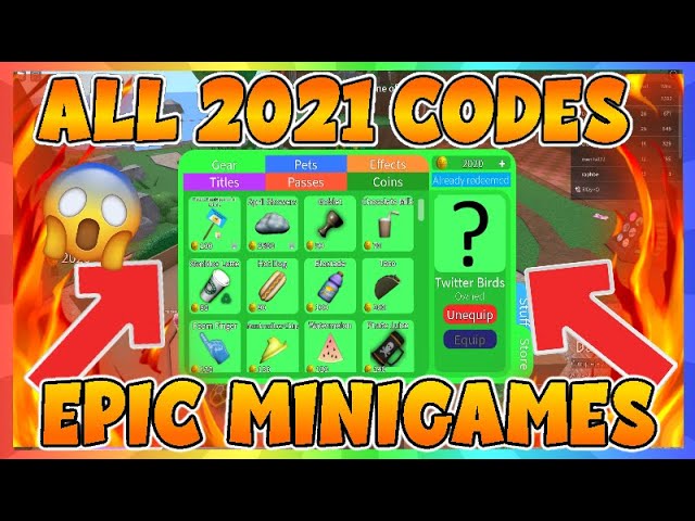 Epic Minigames Codes – February (Complete List) « HDG